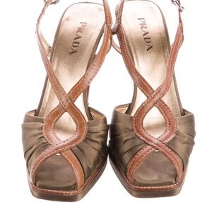 Prada Women's Brown Strappy Heels